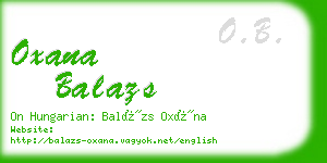 oxana balazs business card